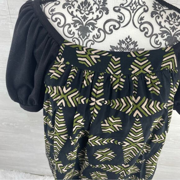 Anthropologie Maeve Catania Puff Sleeve Geometric Shift Top - Picture 5 of 10